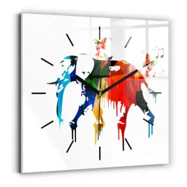 wiszacy-kwadratowy-zegar-szklany-z-grafika-kolorowy-malowany-slon-30x30-cm