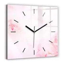 elegancki-kwadratowy-foto-zegar-szklany-na-sciane-kwitnace-kwiaty-30x30-cm
