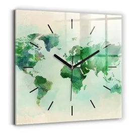 scienny-kwadratowy-zegar-szklany-z-nadrukiem-akwarela-mapa-swiata-30x30-cm
