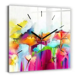 szklany-nowoczesny-kwadratowy-zegar-na-sciane-abstrakcyjne-kwiaty-30x30-cm