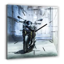 zegar-szklany-dekoracyjny-ze-stylowym-nadrukiem-motocykl-w-alejce-30x30-cm