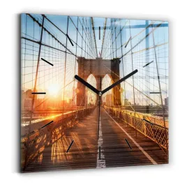 elegancki-zegar-szklany-na-sciane-z-nadrukiem-most-brooklinski-nyc-30x30-cm