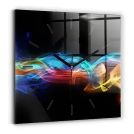 designerski-foto-zegar-szklany-do-wnetrz-abstrakcja-kolorowe-linie-30x30-cm