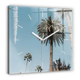 kwadratowy-zegar-szklany-dekoracyjny-na-sciane-palmy-w-los-angeles-30x30-cm