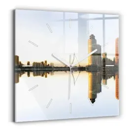 kwadratowy-foto-zegar-szklany-scienny-do-salonu-miasto-nad-rzeka-30x30-cm