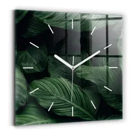 kwadratowy-zegar-szklany-designerski-do-wnetrz-tropikalna-monstera-30x30-cm