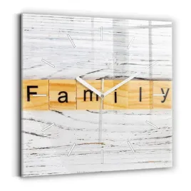 designerski-kwadratowy-zegar-szklany-do-wnetrz-ze-wzorem-rodzina-30x30-cm