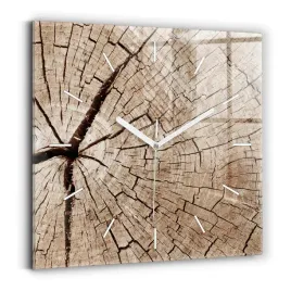 kwadratowy-zegar-szklany-do-sypialni-ze-wzorem-stary-pien-drewna-30x30-cm