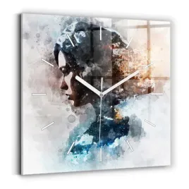scienny-zegar-szklany-do-nowoczesnych-wnetrz-abstrakcyjne-twarze-30x30-cm