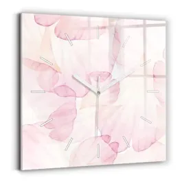 minimalistyczny-kwadratowy-zegar-szklany-scienny-akwarelowe-platki-30x30-cm