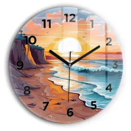 designerski-okragly-zegar-szklany-do-wnetrz-bajkowy-ocean-i-slonce-fi60-cm