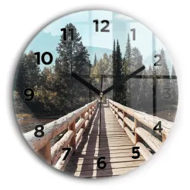 minimalistyczny-zegar-szklany-scienny-z-grafika-gory-w-yellowstone-fi60-cm