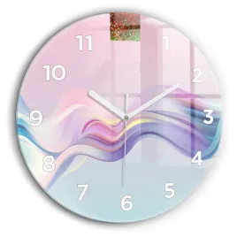 okragly-zegar-szklany-na-sciane-z-grafika-pastelowa-abstrakcja-fal-fi60-cm