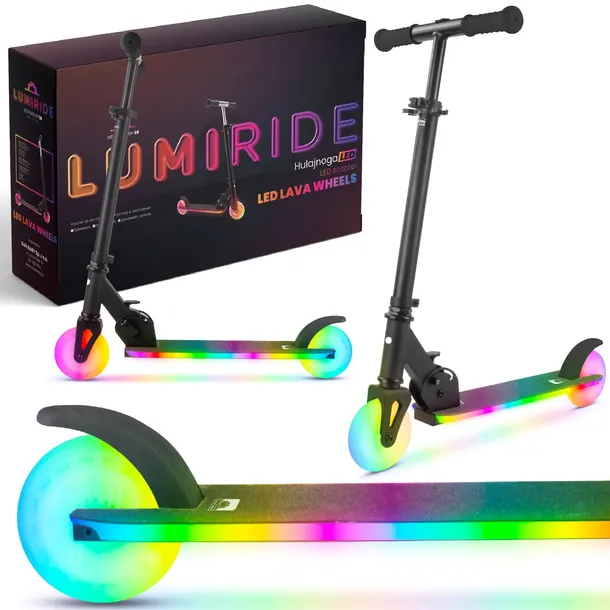 Hulajnoga SUN BABY dla dzieci LED składana dwukołowa Lumiride czarna