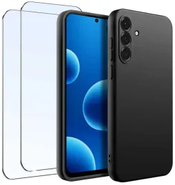 zestaw-etui-do-samsung-a56-5g-matowe-czarne-silikon-2-sztuki-szklo