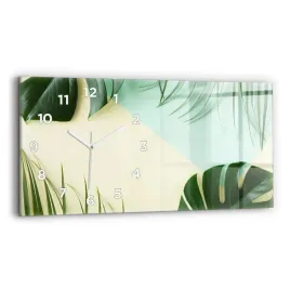 poziomy-zegar-szklany-scienny-do-biura-ze-wzorem-liscie-monstery-60x30-cm