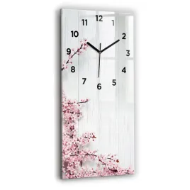 pionowy-zegar-szklany-scienny-do-salonu-z-grafika-wiosenne-kwiaty-30x60-cm