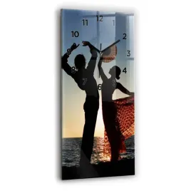 zegar-szklany-do-sypialni-z-nadrukiem-hiszpanski-taniec-na-morzu-30x60-cm