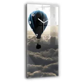 minimalistyczny-pionowy-foto-zegar-szklany-scienny-balon-na-niebie-30x60-cm