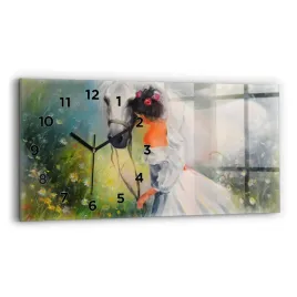 poziomy-zegar-szklany-na-sciane-ze-wzorem-piekna-kobieta-z-koniem-60x30-cm