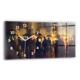 duzy-foto-zegar-szklany-do-mieszkania-impresjonizm-w-sztuce-rynek-60x30-cm