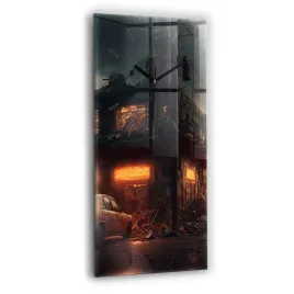 dekoracyjny-pionowy-zegar-szklany-na-sciane-apokaliptyczny-budynek-30x60-cm