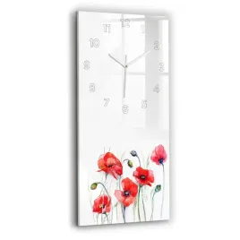 scienny-zegar-szklany-ze-stylowym-nadrukiem-malowane-czerwone-maki-30x60-cm