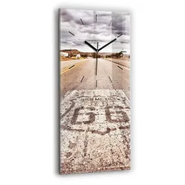 zegar-szklany-na-sciane-ze-stylowym-nadrukiem-droga-route-66-usa-30x60-cm