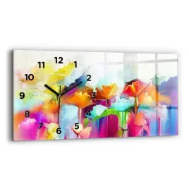 duzy-zegar-szklany-do-mieszkania-z-nadrukiem-abstrakcyjne-kwiaty-60x30-cm
