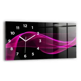 minimalistyczny-zegar-szklany-scienny-ze-wzorem-rozowa-abstrakcja-60x30-cm