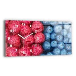 poziomy-zegar-szklany-scienny-do-biura-z-grafika-jagody-i-maliny-60x30-cm