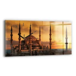 zegar-szklany-do-sypialni-ze-stylowym-nadrukiem-meczet-w-stambule-60x30-cm