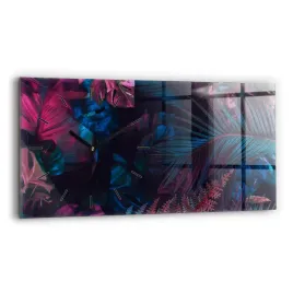 nowoczesny-zegar-szklany-na-sciane-z-nadrukiem-egzotyczne-kwiaty-60x30-cm