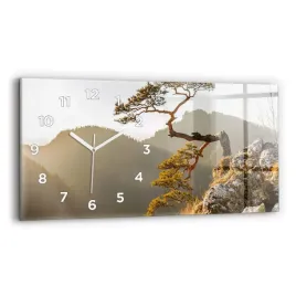 foto-zegar-szklany-scienny-do-nowoczesnych-wnetrz-drzewo-w-gorach-60x30-cm