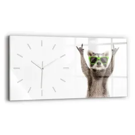poziomy-zegar-szklany-scienny-do-biura-ze-wzorem-szop-w-okularach-60x30-cm