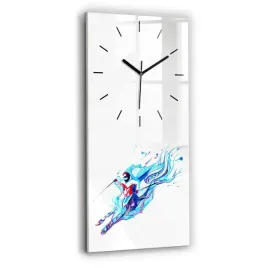 zegar-szklany-do-kuchni-na-sciane-ze-stylowym-nadrukiem-narciarz-30x60-cm