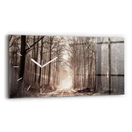 poziomy-zegar-szklany-dekoracyjny-z-grafika-sciezka-lesna-w-sepii-60x30-cm