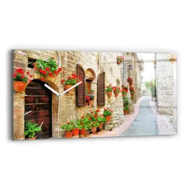 designerski-zegar-szklany-do-wnetrz-z-nadrukiem-malownicza-uliczka-60x30-cm