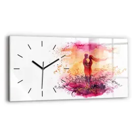 poziomy-zegar-szklany-elegancki-na-sciane-akwarele-zakochana-para-60x30-cm
