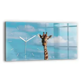 poziomy-zegar-szklany-scienny-ze-wzorem-wysoka-zyrafa-na-tle-nieba-60x30-cm