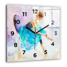zegar-szklany-scienny-do-biura-z-nadrukiem-przygotowanie-baletnicy-60x60-cm