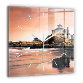 kwadratowy-zegar-szklany-do-salonu-z-grafika-wybrzeze-sherman-duzy-60x60-cm