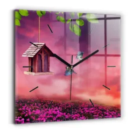zegar-szklany-dekoracyjny-ze-stylowym-nadrukiem-domek-dla-ptakow-30x30-cm