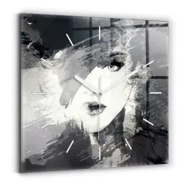 kwadratowy-zegar-szklany-designerski-do-wnetrz-kobieta-akwarele-30x30-cm