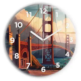 designerski-zegar-szklany-do-wnetrz-z-grafika-most-w-san-francisco-fi30-cm