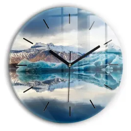 duzy-foto-zegar-szklany-do-mieszkania-jezioro-jokulsarlon-islandia-fi30-cm