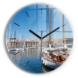 designerski-foto-zegar-szklany-do-wnetrz-marina-w-marsylii-francja-fi60-cm