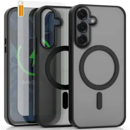 etui-do-samsung-galaxy-s25-do-magsafe-czarne-matowe-wzmacniane-szklo