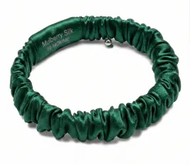 jedwabna-gumka-do-wlosow-scrunchie-mulberry-6a-zielona-xs-cienka-premium