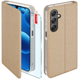 etui-z-klapka-do-samsung-a26-5g-zamykane-zlote-futeral-szklo-9h